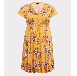 Floral button down shirt dress with POCKETS!